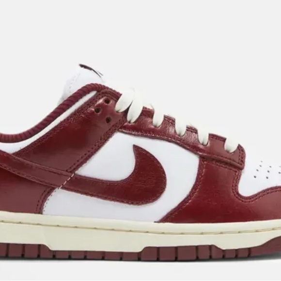 Nike Red and White Dunk Low Athletic Shoes - Picture 4 of 9